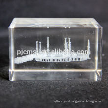 3d Laser Crystal glass Masjid Model as Souvenir or gifts